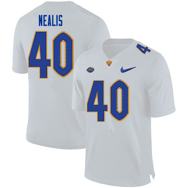 Men #40 Thomas Nealis Pitt Panthers College Football Jerseys Sale-White